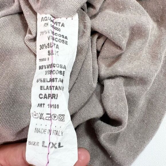 Aquavita Dress Womens Large Tan Halter Tie Neck Sleeveless Maxi Dreamcore beachy - Picture 6 of 9